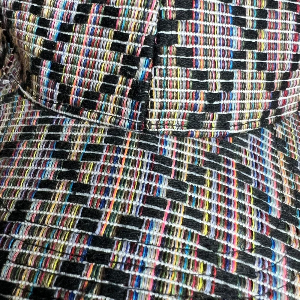 BCBGeneration Baseball Cap Multicolor Woven Tweed Geometric Hat Strapback